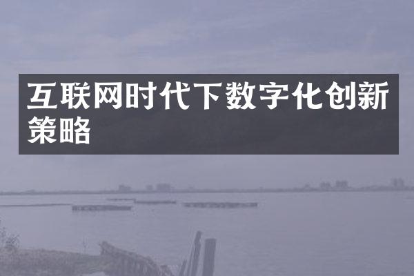 互联网时代下数字化创新策略