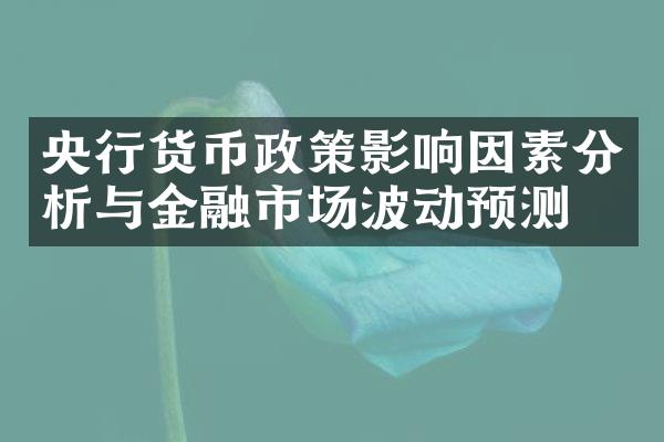 央行货币政策影响因素分析与金融市场波动预测