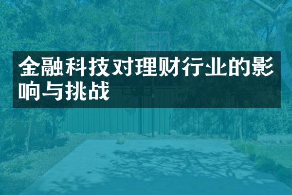 金融科技对理财行业的影响与挑战