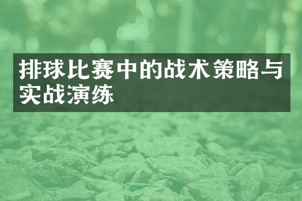 排球比赛中的战术策略与实战演练