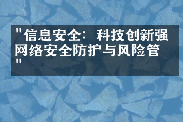 "信息安全：科技创新强化网络安全防护与风险管理"