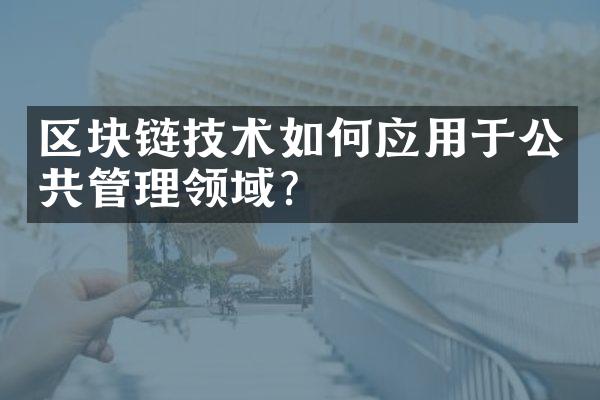 区块链技术如何应用于公共管理领域？