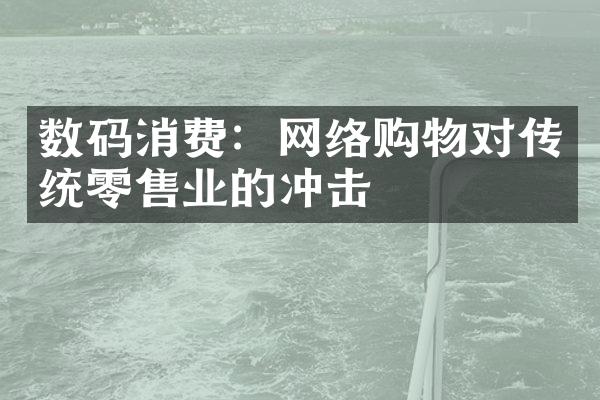 数码消费：网络购物对传统零售业的冲击