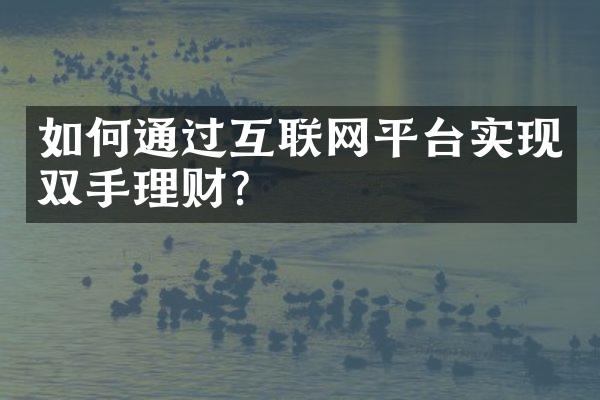 如何通过互联网平台实现双手理财？