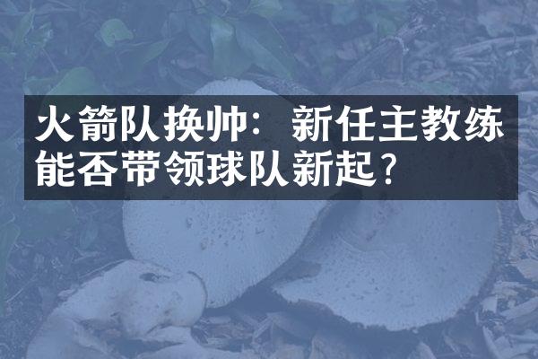 火箭队换帅：新任主教练能否带领球队新起？