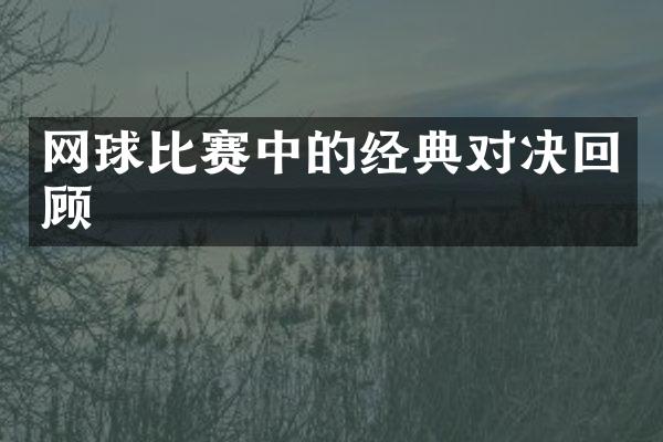 网球比赛中的经典对决回顾