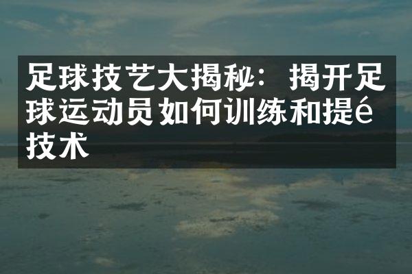 足球技艺大揭秘：揭开足球运动员如何训练和提高技术