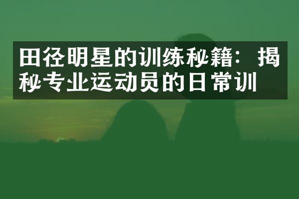 田径明星的训练秘籍：揭秘专业运动员的日常训练