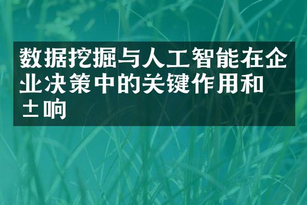 数据挖掘与人工智能在企业决策中的关键作用和影响