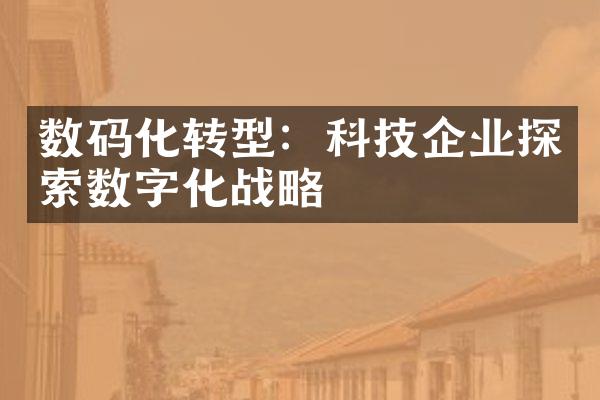 数码化转型：科技企业探索数字化