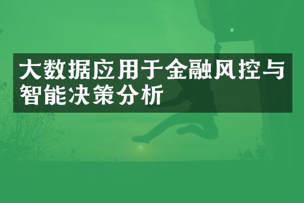 大数据应用于金融风控与智能决策分析