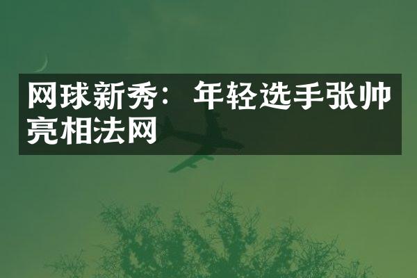 网球新秀：年轻选手张帅亮相法网