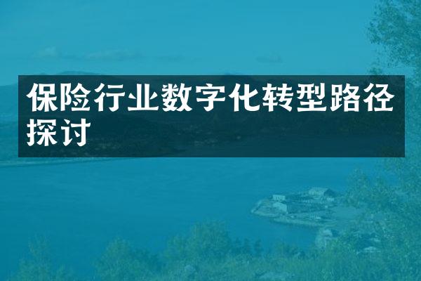 保险行业数字化转型路径探讨