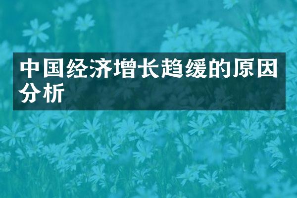 中国经济增长趋缓的原因分析