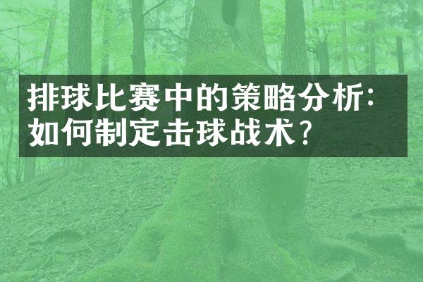 排球比赛中的策略分析：如何制定击球战术？