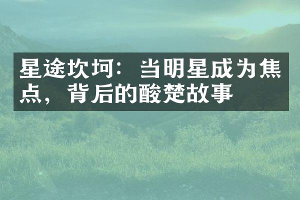 星途坎坷：当明星成为焦点，背后的酸楚故事