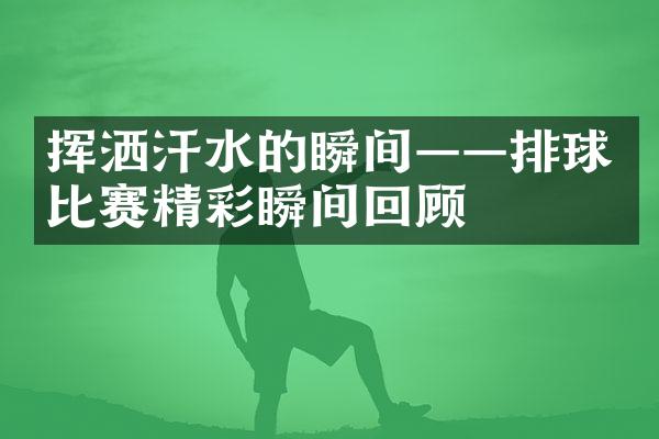 挥洒汗水的瞬间——排球比赛精彩瞬间回顾