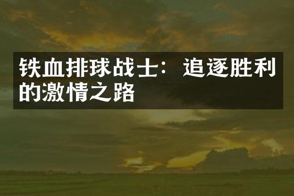 铁血排球战士：追逐胜利的激情之路