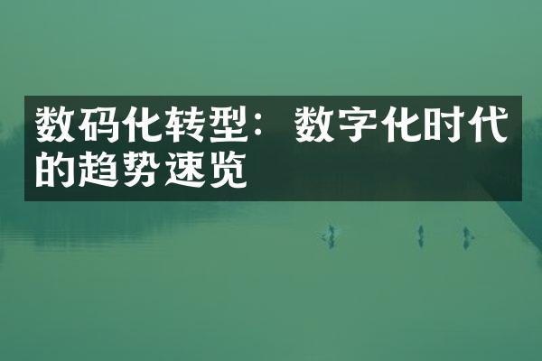 数码化转型：数字化时代的趋势速览