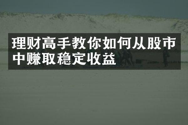 理财高手教你如何从股市中赚取稳定收益