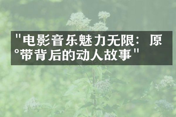 "电影音乐魅力无限：原声带背后的动人故事"