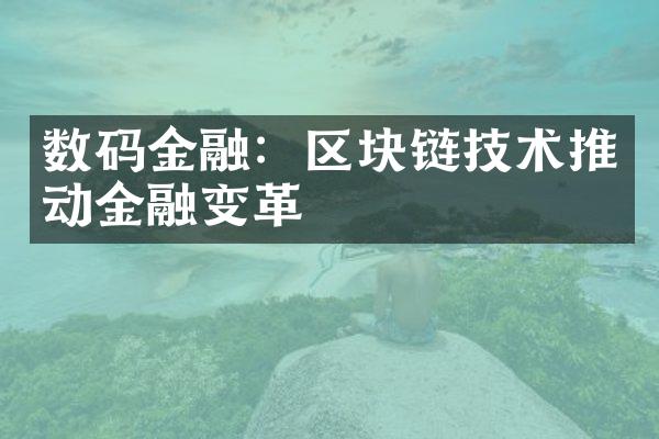 数码金融：区块链技术推动金融变革