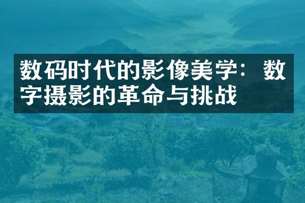 数码时代的影像美学：数字摄影的革命与挑战