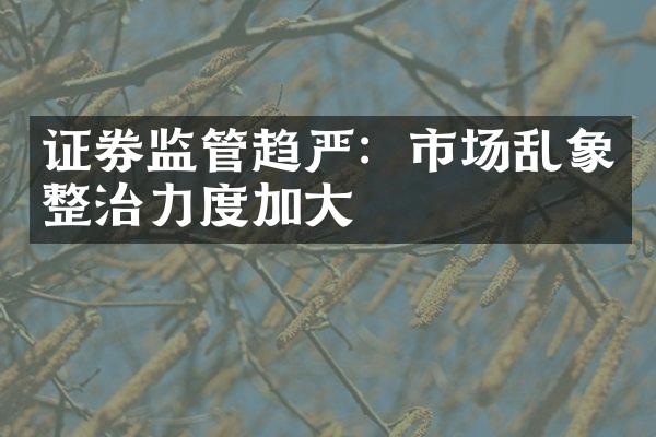 证券监管趋严：市场乱象整治力度加大