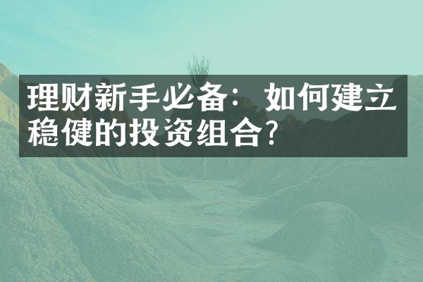 理财新手必备：如何建立稳健的投资组合？