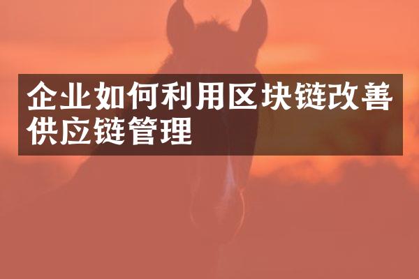 企业如何利用区块链改善供应链管理