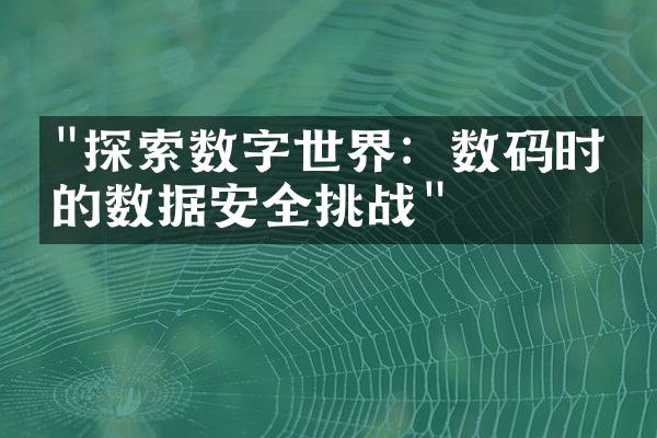 "探索数字世界：数码时代的数据安全挑战"