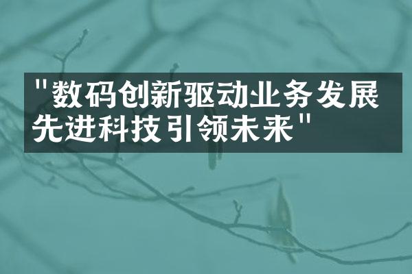 "数码创新驱动业务发展：先进科技引领未来"