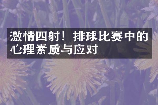 激情四射！排球比赛中的心理素质与应对