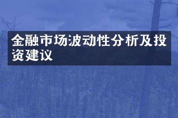 金融市场波动性分析及投资建议