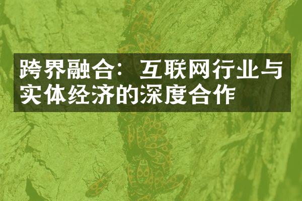 跨界融合：互联网行业与实体经济的深度合作