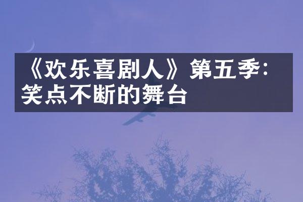 《欢乐喜剧人》第五季：笑点不断的舞台