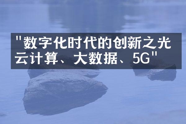 "数字化时代的创新之光：云计算、大数据、5G"