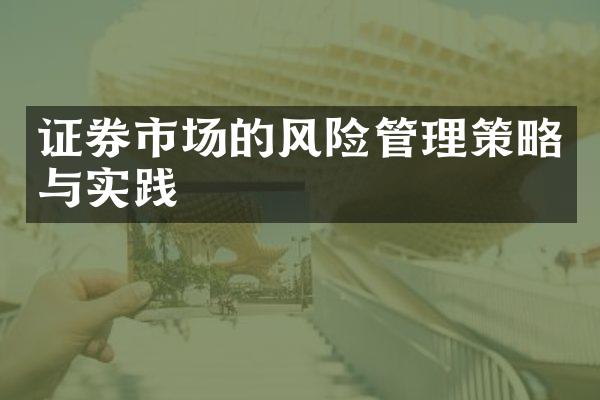 证券市场的风险管理策略与实践