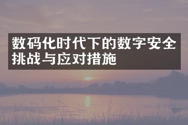 数码化时代下的数字安全挑战与应对措施