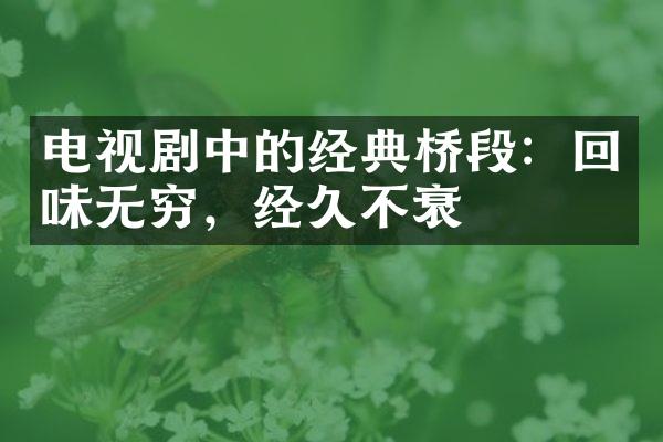 电视剧中的经典桥段：回味无穷，经久不衰