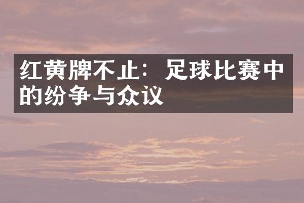 红黄牌不止：足球比赛中的纷争与众议