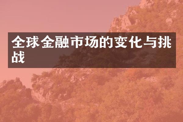 全球金融市场的变化与挑战