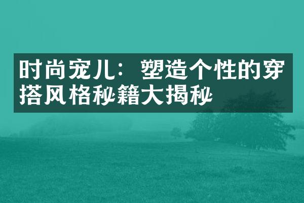 时尚宠儿：塑造个性的穿搭风格秘籍大揭秘