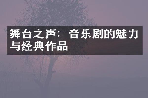 舞台之声：音乐剧的魅力与经典作品