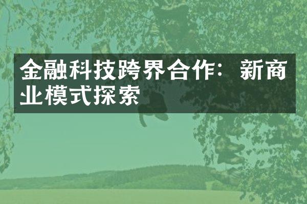 金融科技跨界合作：新商业模式探索