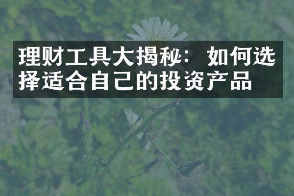 理财工具大揭秘：如何选择适合自己的投资产品？