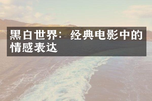 黑白世界：经典电影中的情感表达