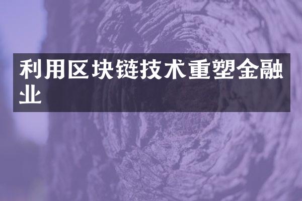 利用区块链技术重塑金融业