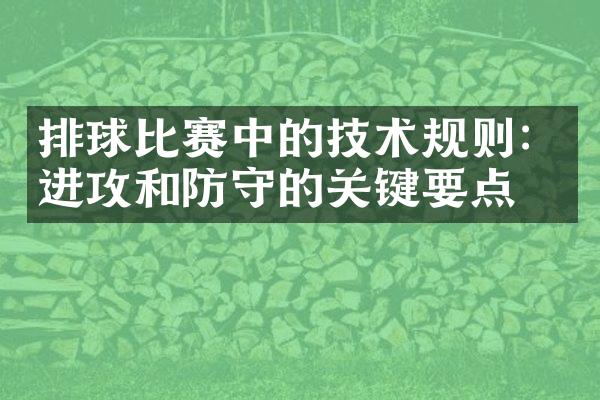 排球比赛中的技术规则：进攻和防守的关键要点