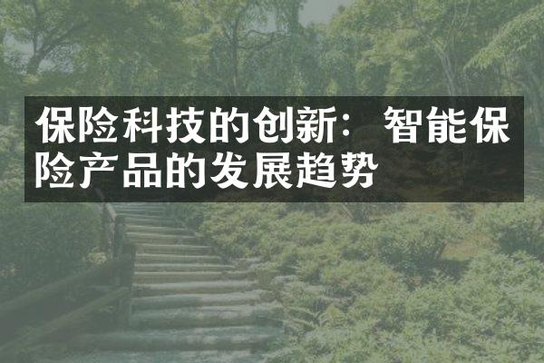 保险科技的创新：智能保险产品的发展趋势